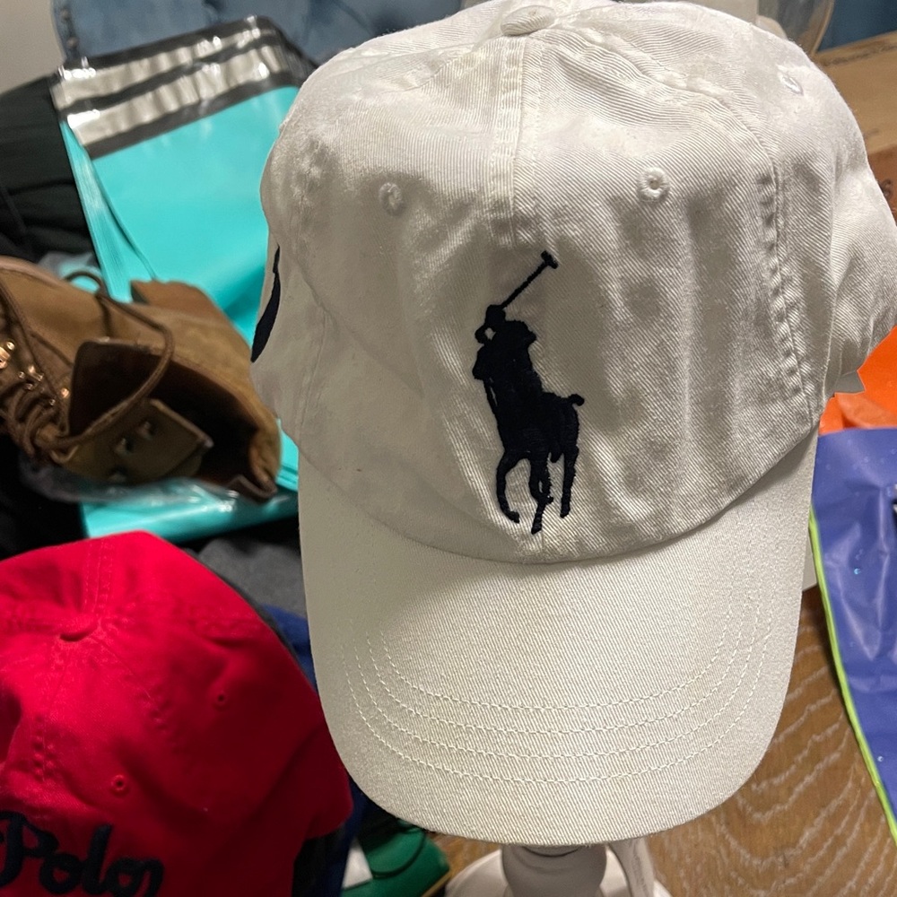 Polo by Ralph Lauren White Cap with Black Logo